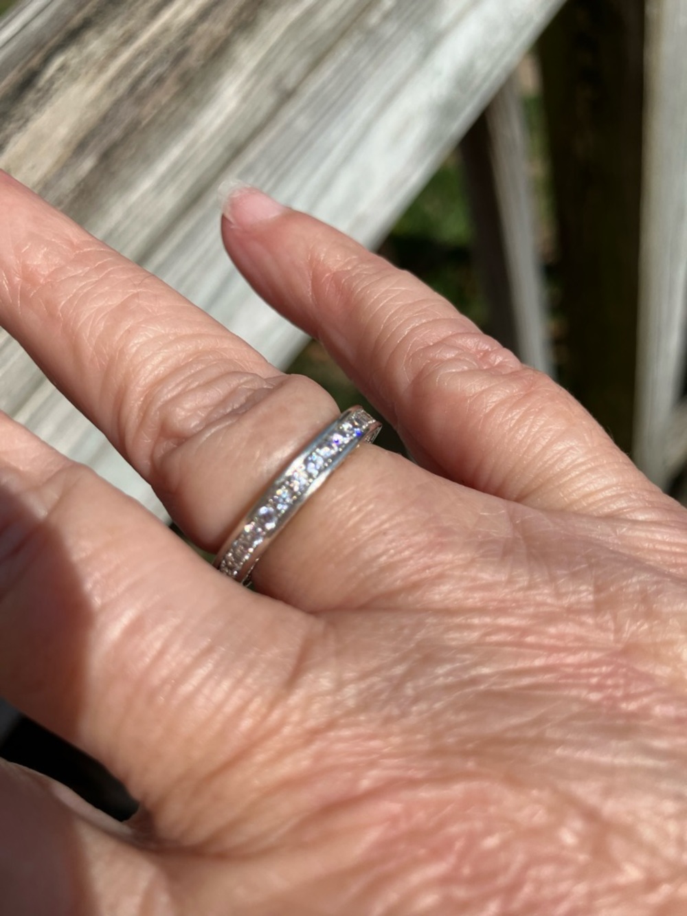 Wedding Band 925 Sterling Eternity Band - Picture 7 of 8